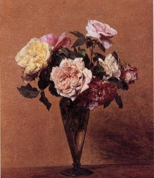 Henri Fantin-Latour : Roses in a Vase III